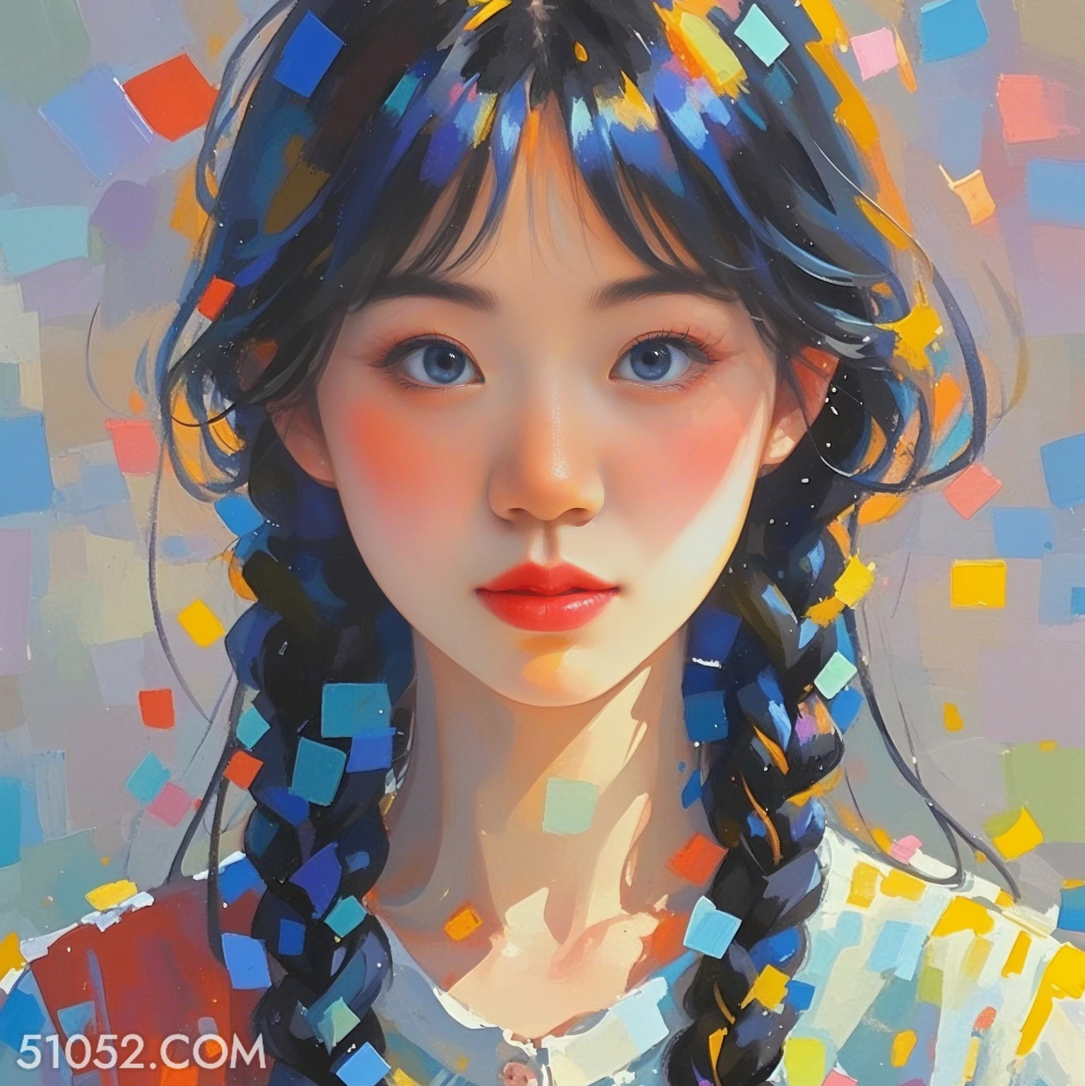 颗粒油画 真人 油画 次元壁