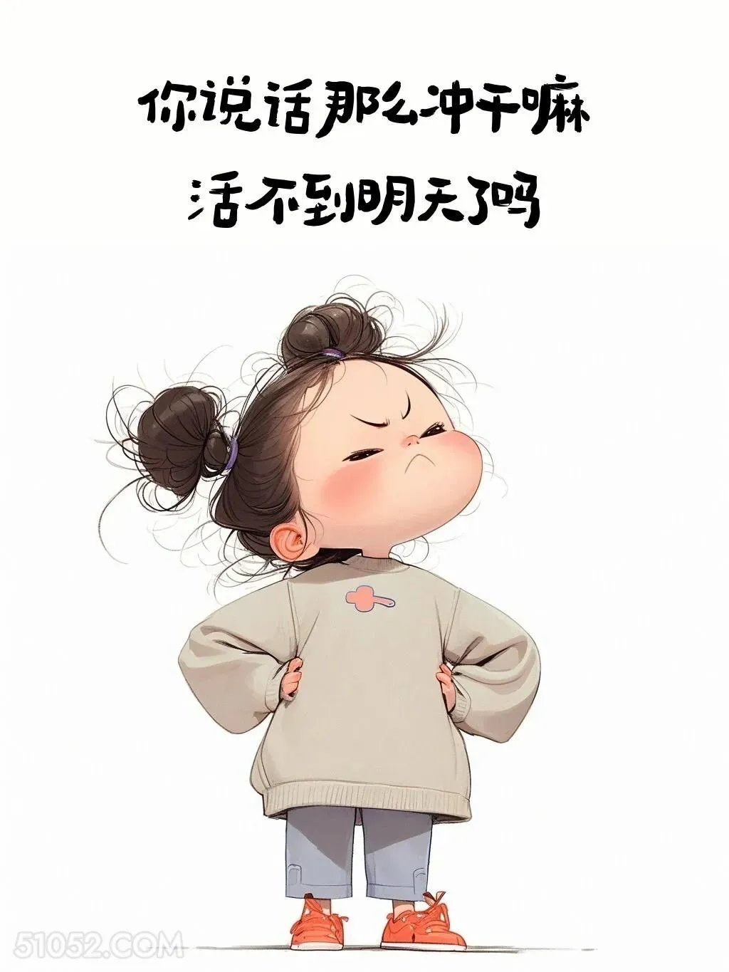 你说话那么冲干麻 活 搞笑 语录 插画 小女孩