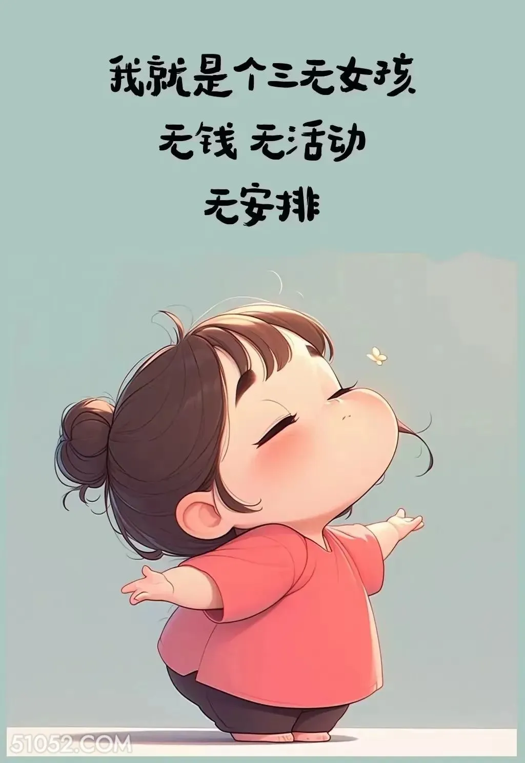 我就是个三无女孩 无 搞笑 语录 小女孩 插画