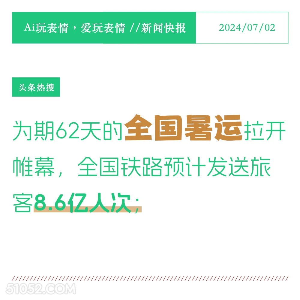 铁路暑运开启 2024年7月2日 新闻 头条热搜