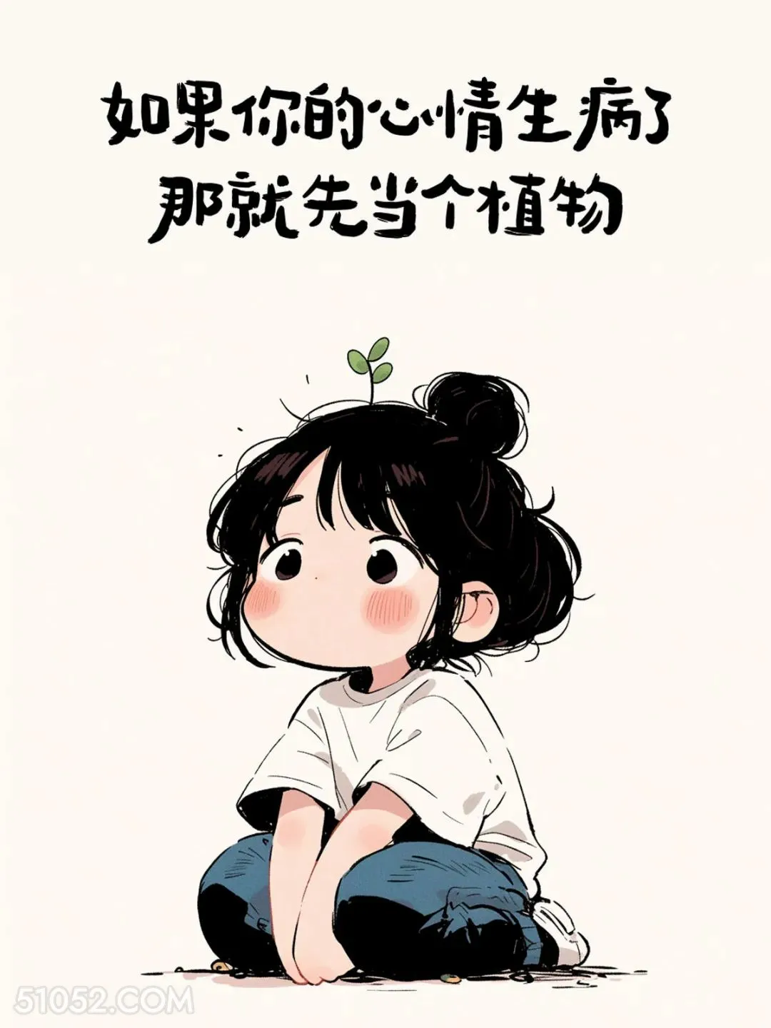 心情不好就先当植物 小女孩 文案 短句 治愈