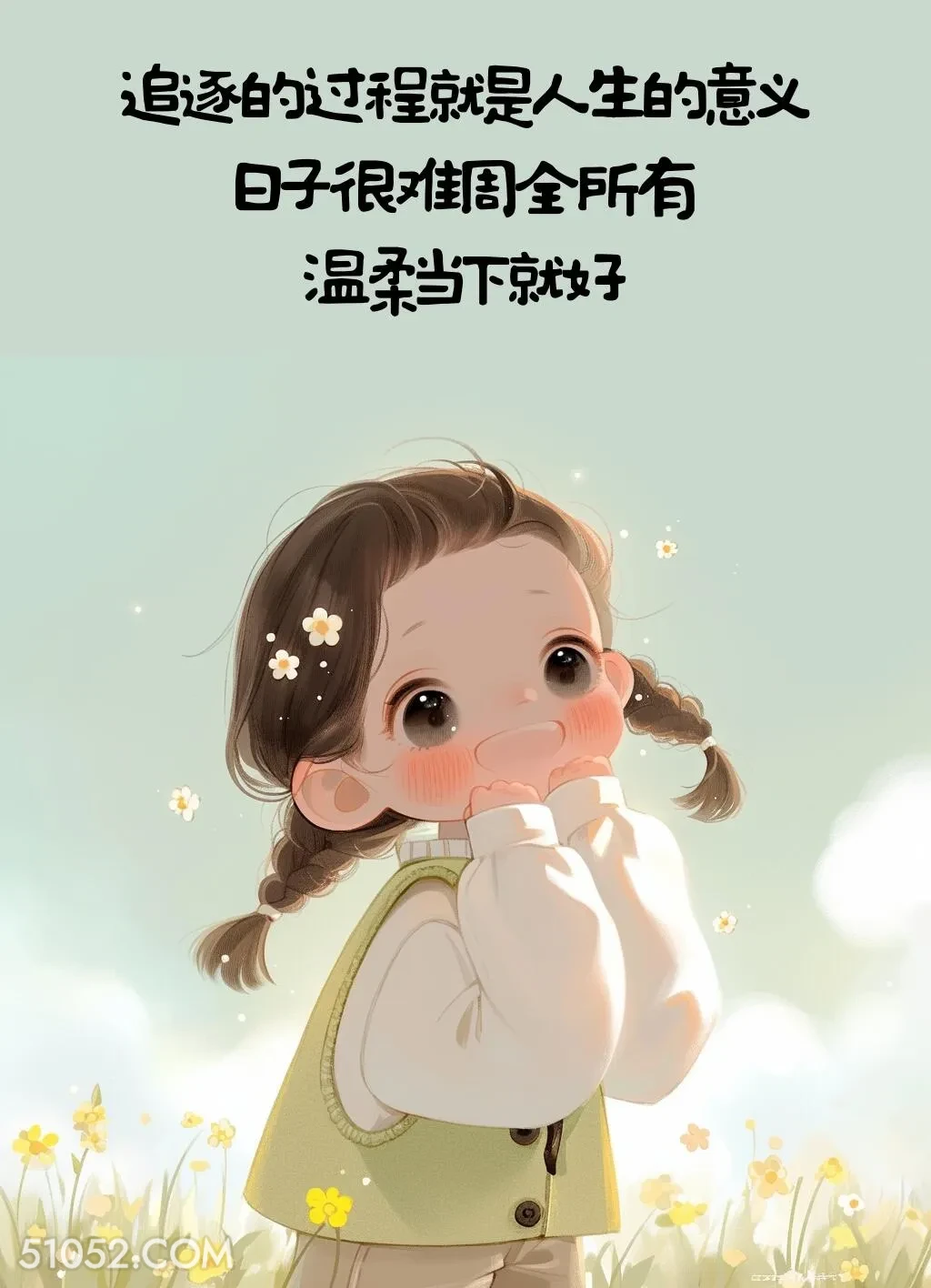 温柔当下 小女孩 文案 治愈 自渡