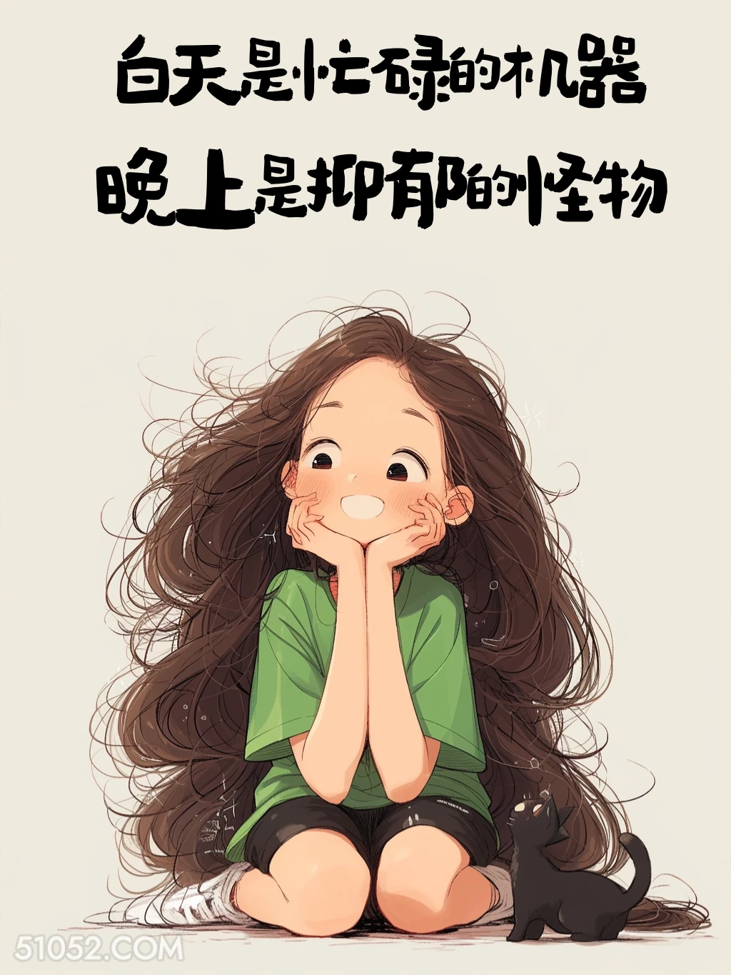 白天忙碌晚上抑郁 小女孩 文案 自渡 治愈