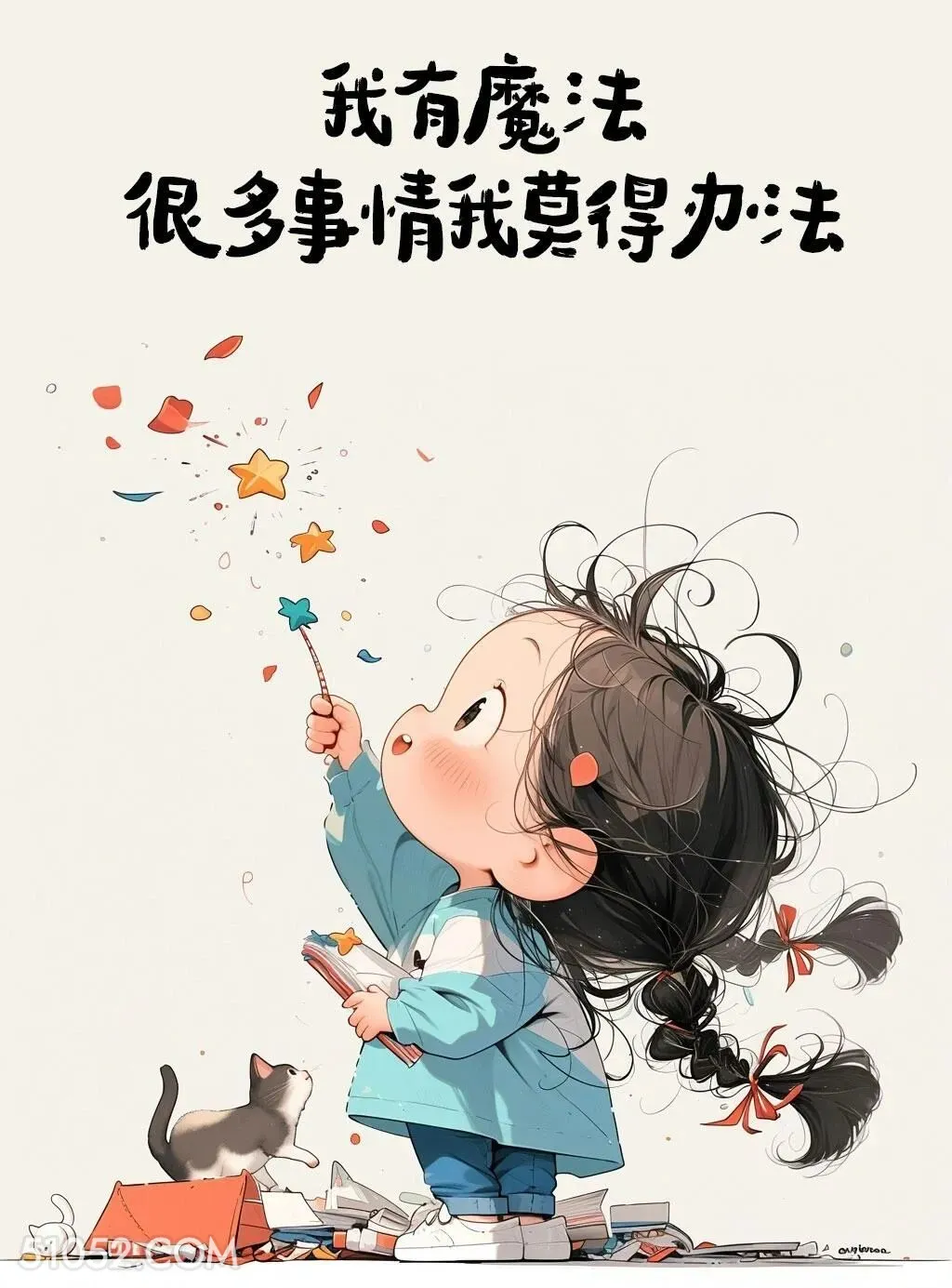 我莫得办法 小女孩 搞笑文案 发朋友圈