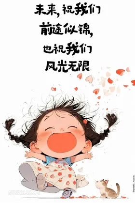 祝我们前程似锦风光无限 小女孩 高考 节日文案 祝福