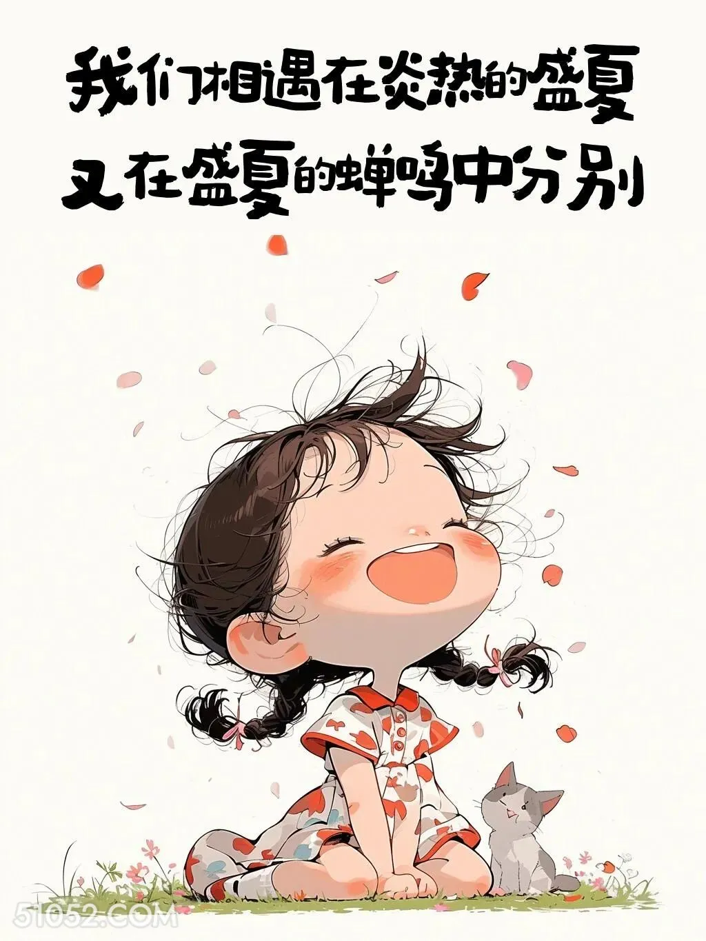 相遇和离别都在盛夏 小女孩 高考 节日文案 祝福