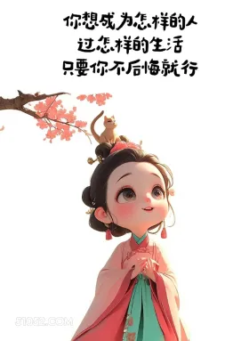 不要后悔 小女孩 中国风 文案 治愈