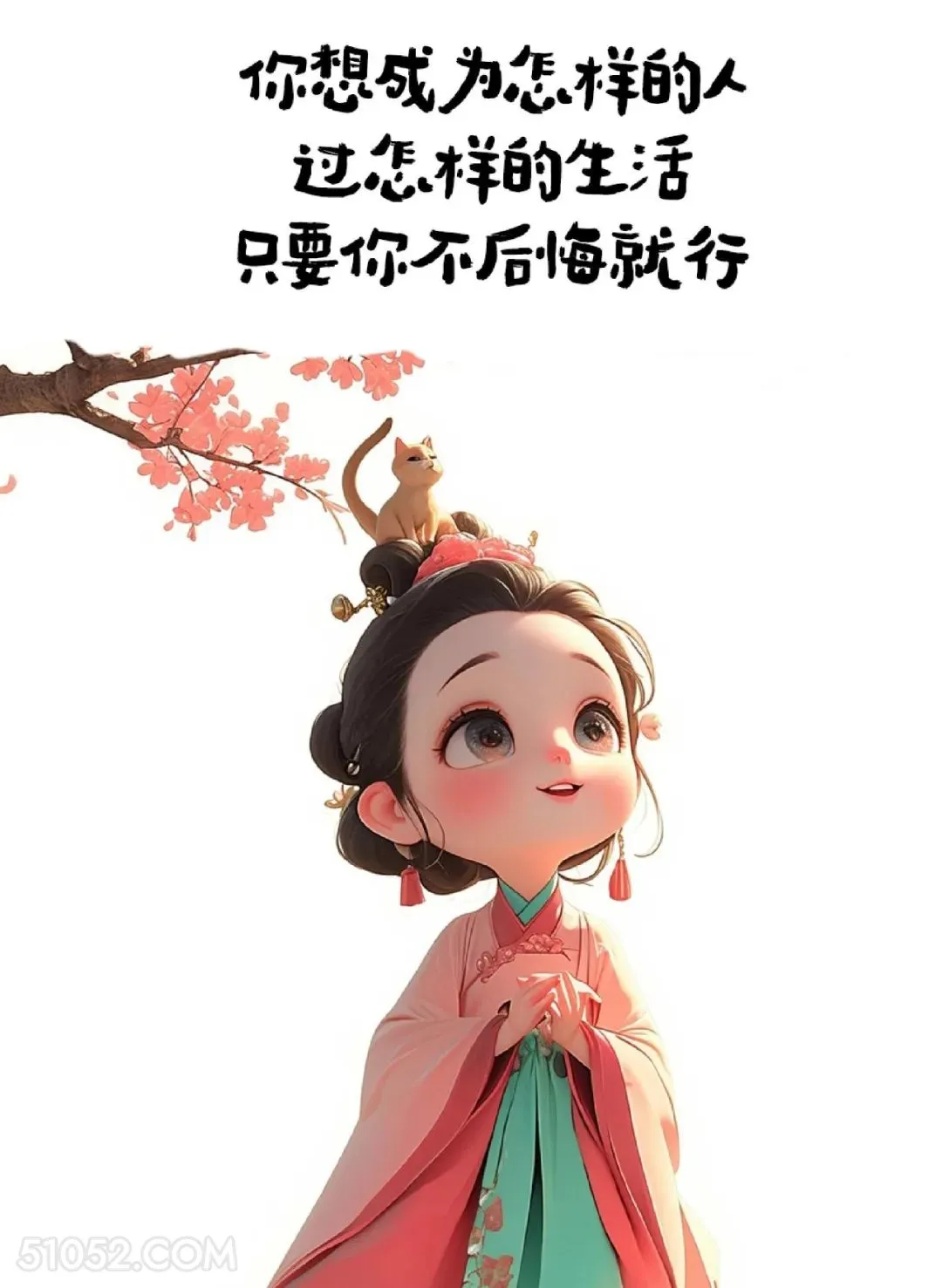 不要后悔 小女孩 中国风 文案 治愈