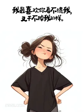 喜欢你看不惯又干不掉我 酷女孩 黑色衣服 反骨 上头 搞笑文案