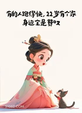 不必追赶他人 小女孩 中国风 文案 治愈