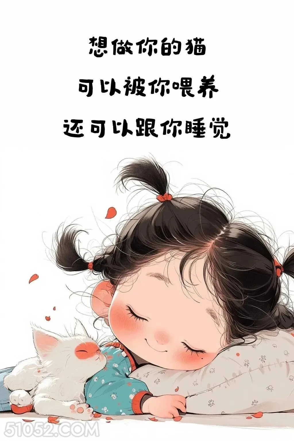 想做你的猫 小女孩 搞笑文案 发朋友圈 笑死了