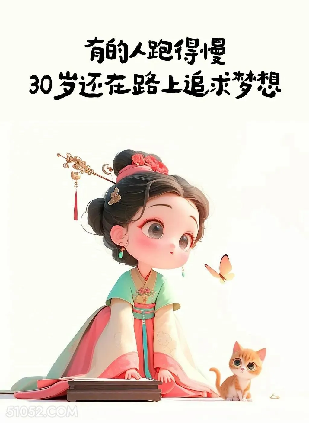 允许自己跑得慢 小女孩 中国风 文案 治愈