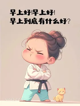 小女孩 发疯 搞笑文案 早上好！早上好！ 早上到底有什么好？