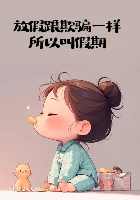 假期:跟欺骗一样 小女孩 搞笑文案 笑死了 发朋友圈