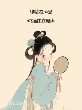 诗装在心里 小女孩 中国风 生日 发朋友圈 文案