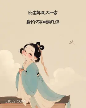 又大一岁，身价翻倍 小女孩 中国风 生日 发朋友圈 文案