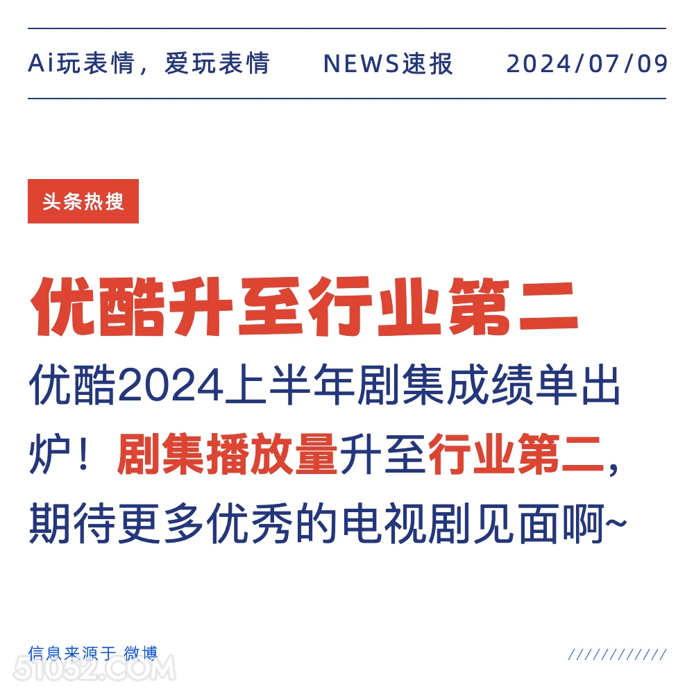 优酷排行上升 2024年7月9日 新闻 头条热搜