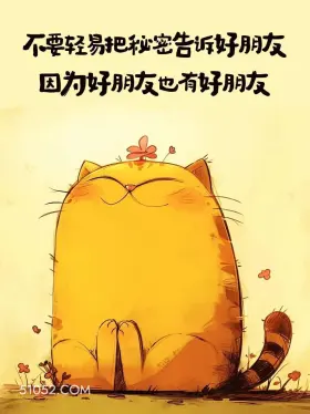 不要轻易把秘密告诉朋友 猫猫 短句 文案 道理