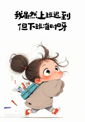 上班迟到下班准时 小女孩 不想上班 发疯 搞笑文案