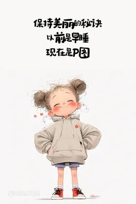 保持美丽的秘诀：p图 小女孩 发自拍 搞笑文案