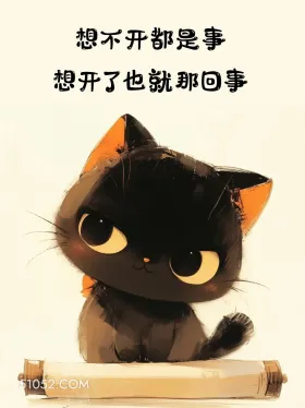 想开了都不是事 黑猫 歪理 搞笑文案