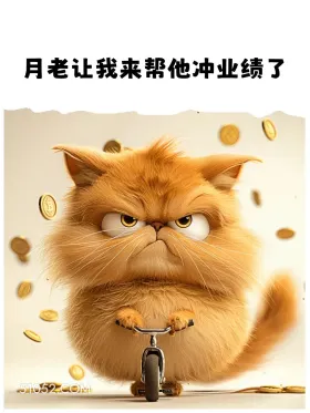 月亮让我来冲业绩 加菲猫 加好友 打招呼 搞笑文案