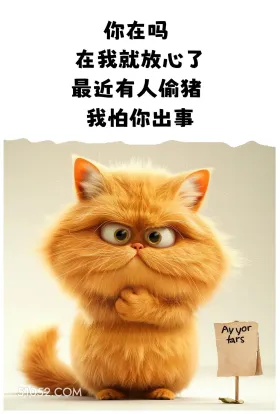 最近有人偷猪怕你出事 加菲猫 胡说八道 搞笑文案