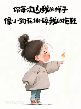 你凶我像狗在撕拖鞋 小女孩 撩汉 搞笑文案