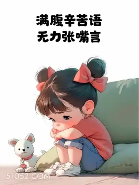 满腹辛苦语无力张嘴言 小女孩 心累 文案