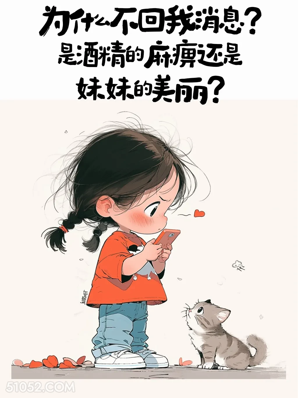 为什么不回我消息 小女孩 不回消息 搞笑文案