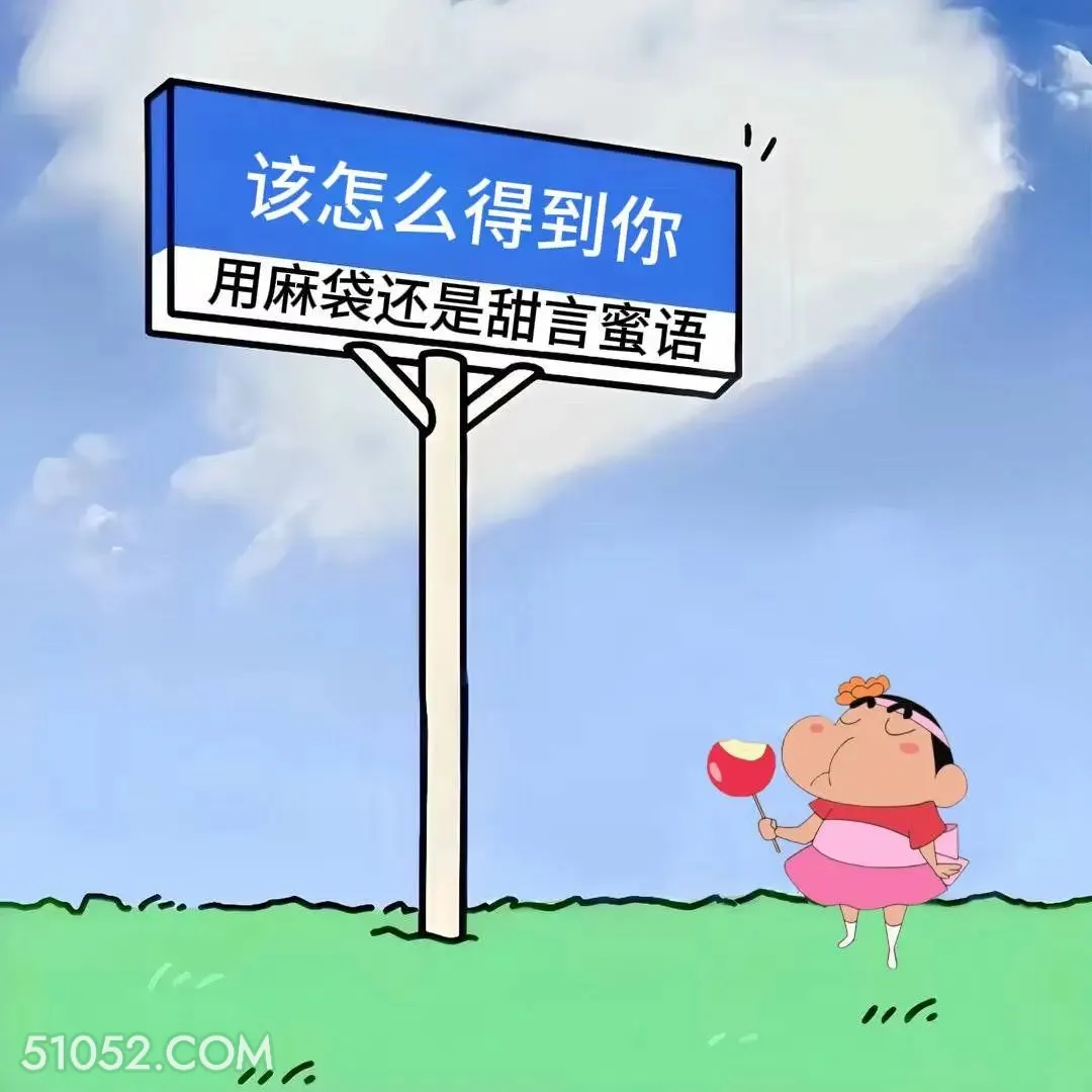 怎么得到你，麻袋还是甜言蜜语 蜡笔小新 调戏对象 撩汉 搞笑文案