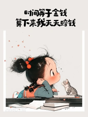 时间等于金钱,我天天赔钱 小女孩 小男孩 发工资啦 打工人 搞笑文案