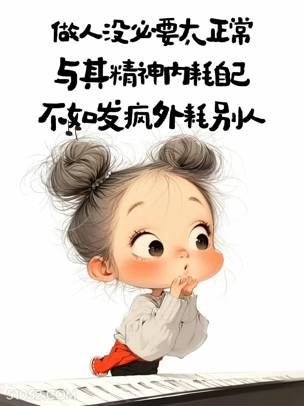 做人不必太正常 小女孩 歪理 搞笑文案