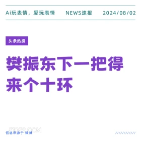 樊振东下一把得来个十环 新闻 头条热搜 2024年8月2日