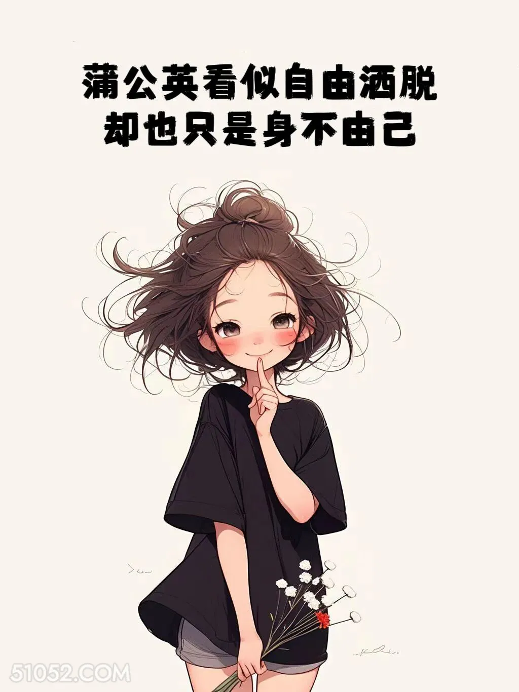 蒲公英看似自由但身不由己 小女孩 治愈短句 文案