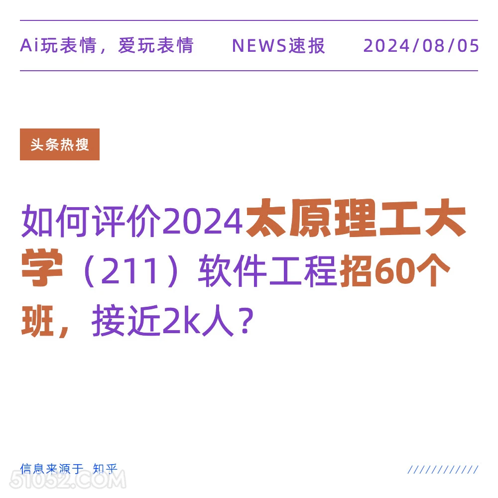 太原理工大软件工程招60个班 新闻 头条热搜 2024年8月5日