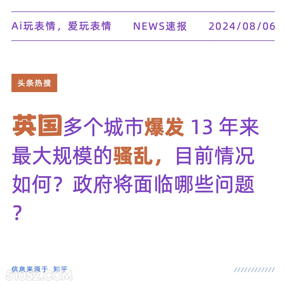 英国多城市爆发骚乱 新闻 头条热搜 2024年8月6日