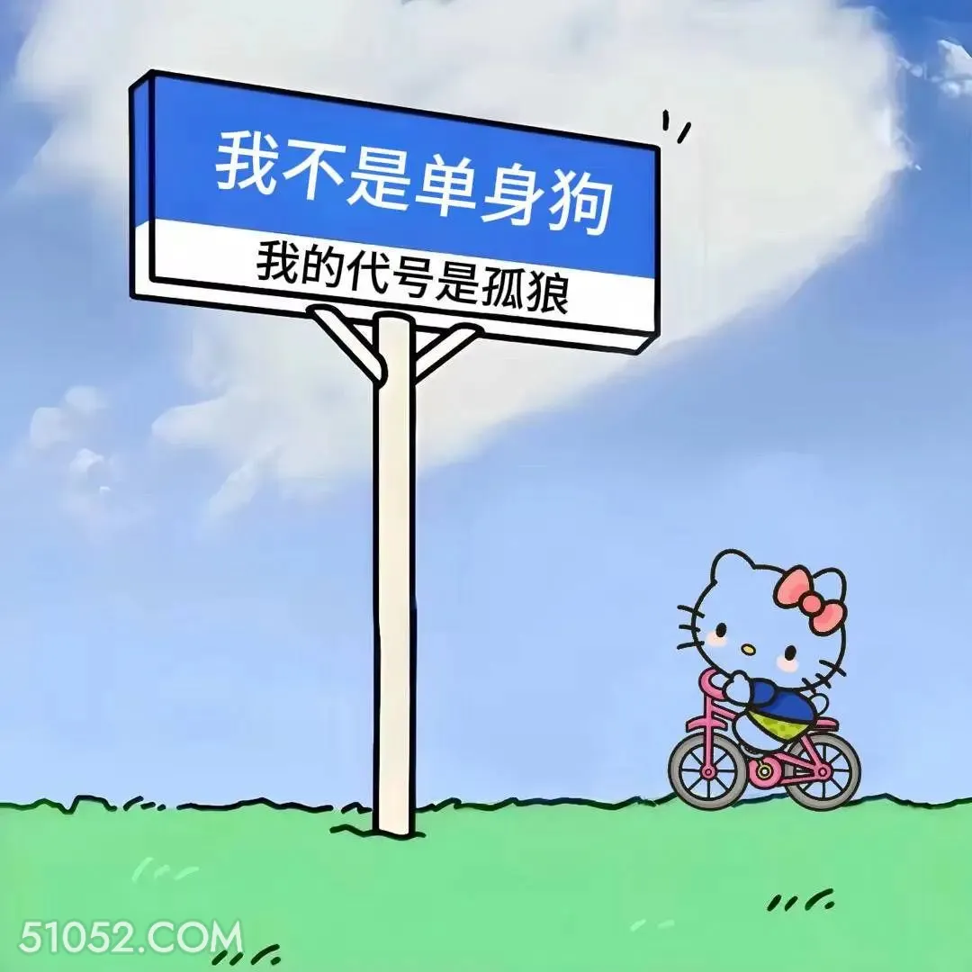 不是单身狗，代号孤狼 kitty猫 七夕 情人节 搞笑文案