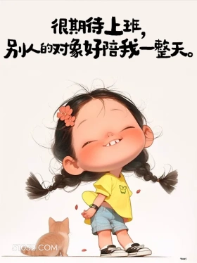 期待上班,别人对象陪我一整天 小女孩 笑死了 搞笑文案