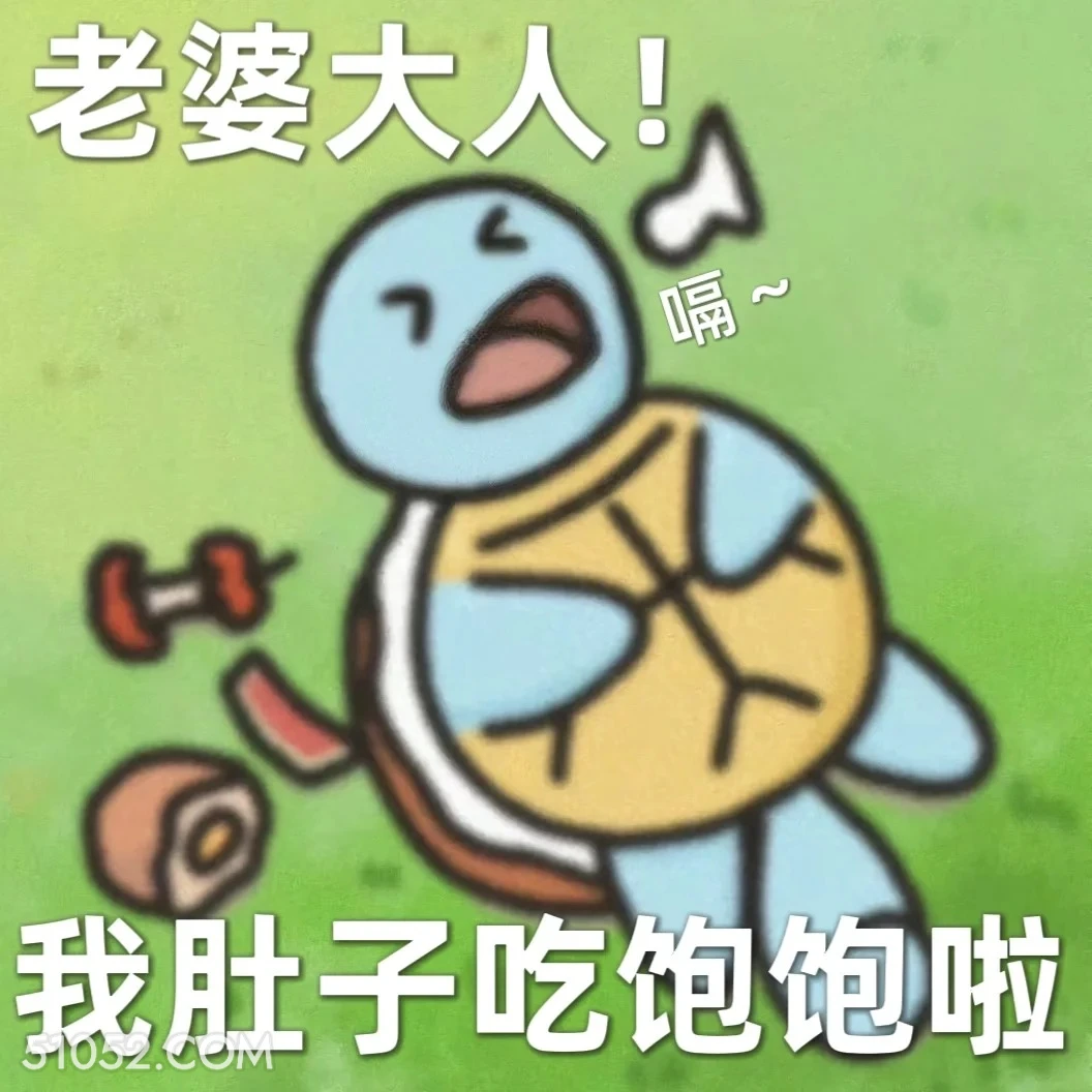 老婆大人我肚子吃饱啦 杰尼龟 老婆大人 情话 恋爱日常