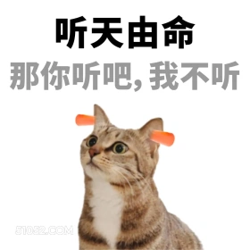 听天由命 小女孩 猫猫 不想上班 搞笑文案