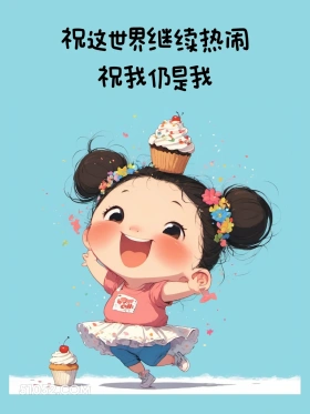 祝世界热闹，我仍是我 小女孩 治愈短句 文案