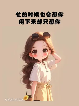 忙时想你闲时只想你 小女孩 想你 文案