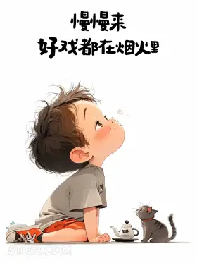 慢慢来 小男孩 治愈短句 文案