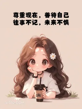 尊重现在善待自己 小女孩 治愈 文案