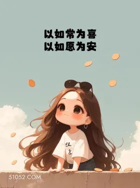 以如常为喜，以如愿为安 小女孩 治愈 文案