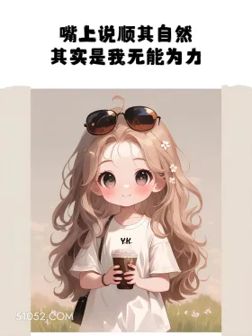 小女孩 无奈 不甘 文案 嘴上说顺其自然 其实是我无能为力 YK.