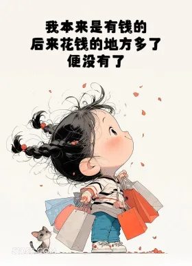 没钱了幽默点儿怎么说 贫穷 小女孩 搞笑文案 没钱了