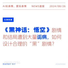 黑神话悟空剧情和结局遭大量诟病 新闻 头条热搜 2024年8月26日 甲辰年壬申月壬戌日