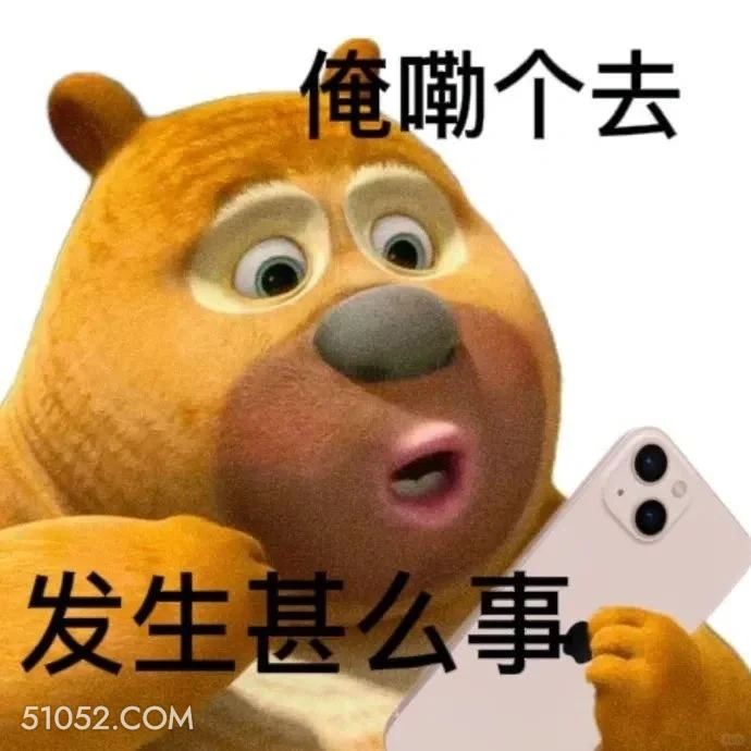 发生什么了？ 熊二 可爱 惊讶 好奇